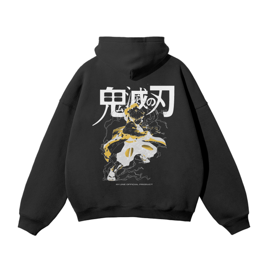 Zenitsu Graffiti Streetwear Hoodie Black - AY-Line Anime