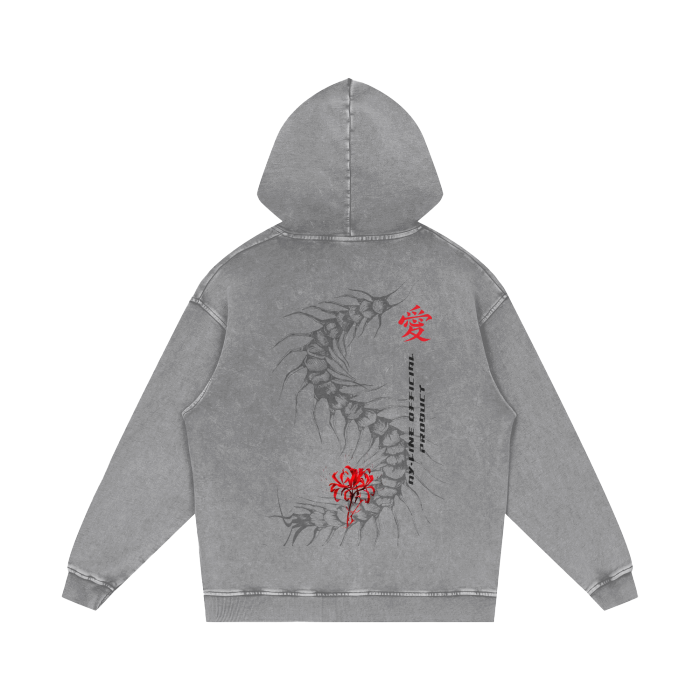 Tokyo Ghoul Centipede Streetwear Hoodie Grey Washed - AY-Line Anime