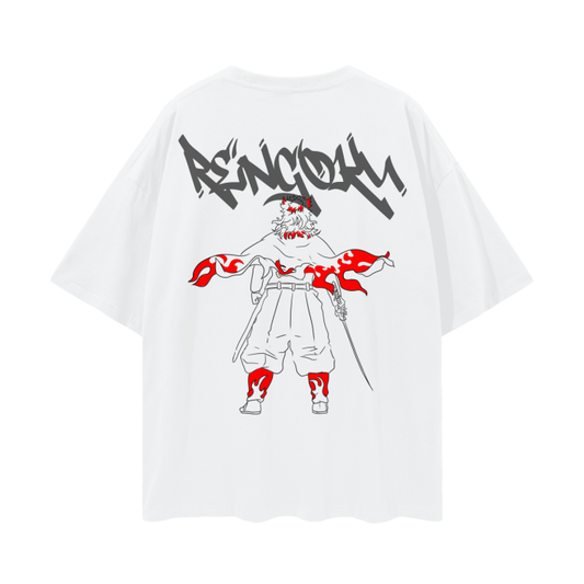 Rengoku Graffiti Streetwear Shirt White - AY-Line Anime