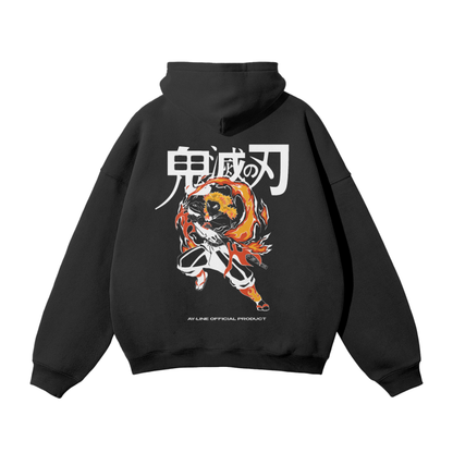 Rengoku Graffiti Streetwear Hoodie Black - AY-Line Anime