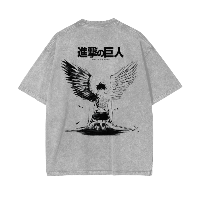 Eren Fallen Angel Streetwear Shirt Washed - AY-Line Anime