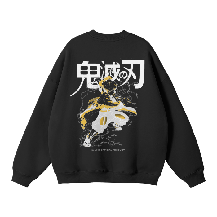 Zenitsu Streetwear Sweatshirt Black - AY-Line Anime