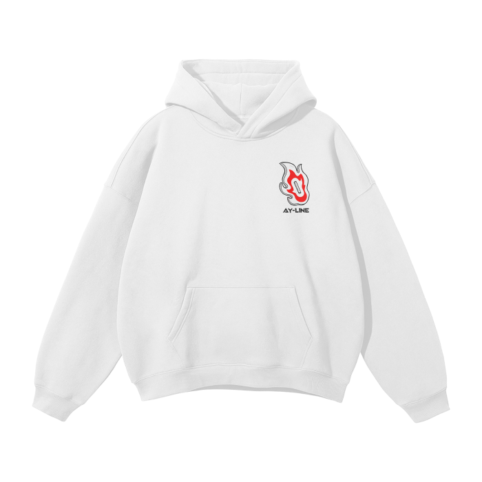 Rengoku Graffiti Streetwear Hoodie White - AY-Line Anime