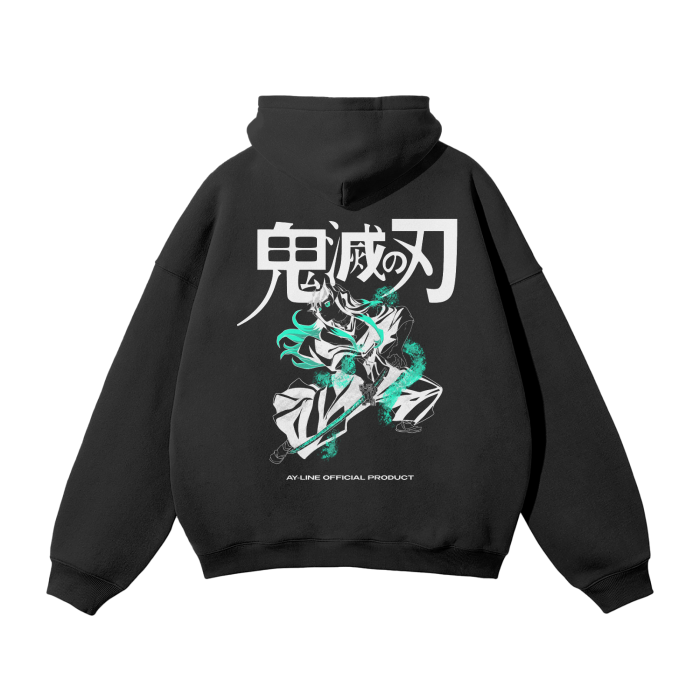 Muichiro Streetwear Hoodie Black - AY-Line Anime