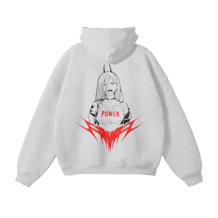 Power Streetwear Hoodie Grey - AY-Line Anime