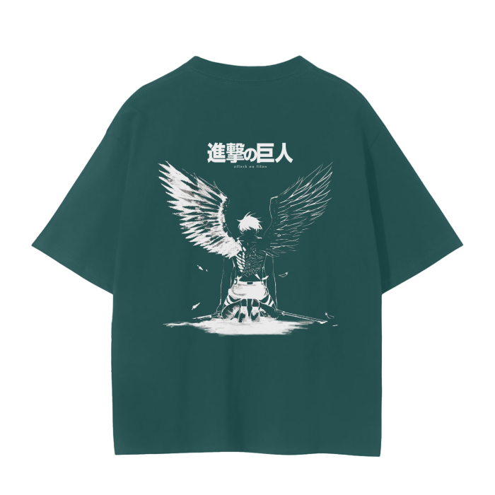 Eren Fallen Angel Streetwear Shirt Green - AY-Line Anime