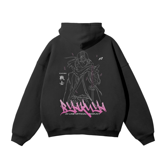 Byakuya Graffiti Streetwear Hoodie Black - AY-Line Anime