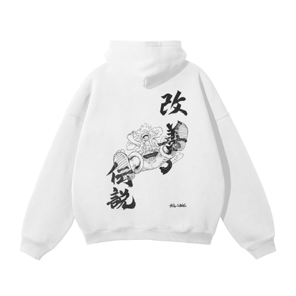 Luffy Gear 5 Streetwear Hoodie White - AY-Line Anime