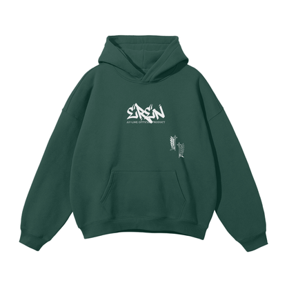 Eren Graffiti Streetwear Hoodie Green - AY-Line Anime