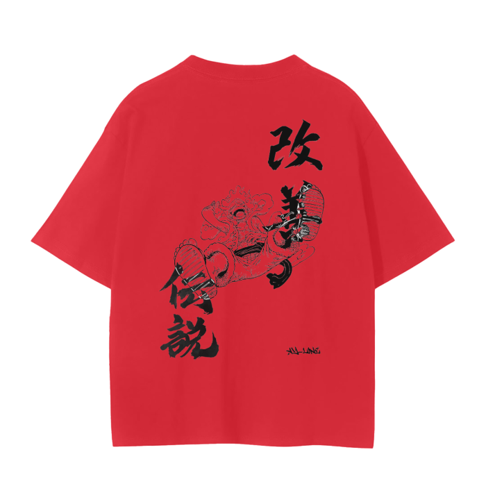 Luffy Gear 5 Streetwear Shirt Red - AY-Line Anime