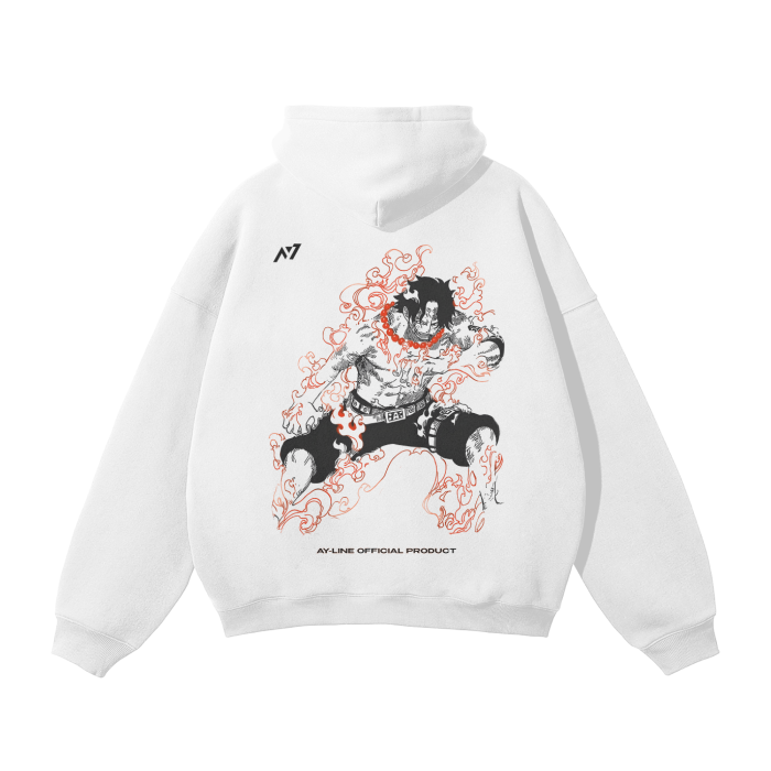 Ace Streetwear Hoodie White - AY-Line Anime