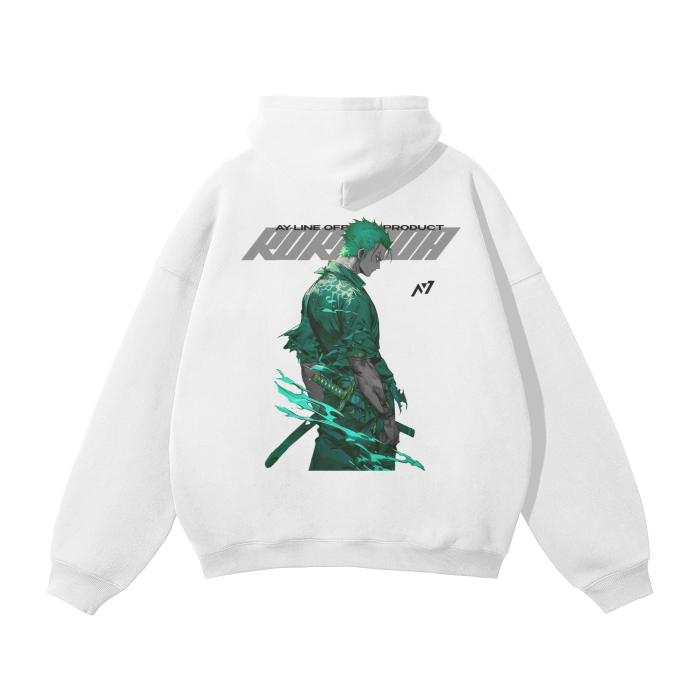 Zoro Y2K Streetwear Hoodie White - AY-Line Anime