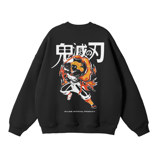 Rengoku Streetwear Sweatshirt Black - AY-Line Anime