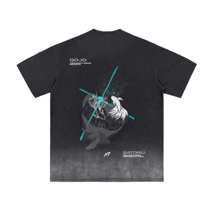 The Strongest Sorcerer Streetwear Shirt Black Washed - AY-Line Anime