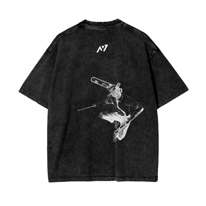 Denji Streetwear Shirt Black Washed - AY-Line Anime