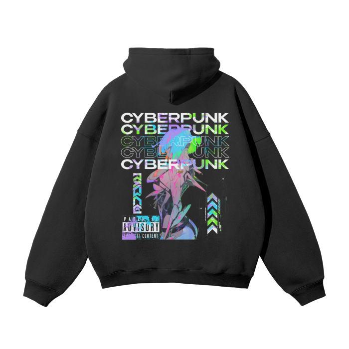 Lucy Cyberpunk Streetwear Hoodie Black - AY-Line Anime