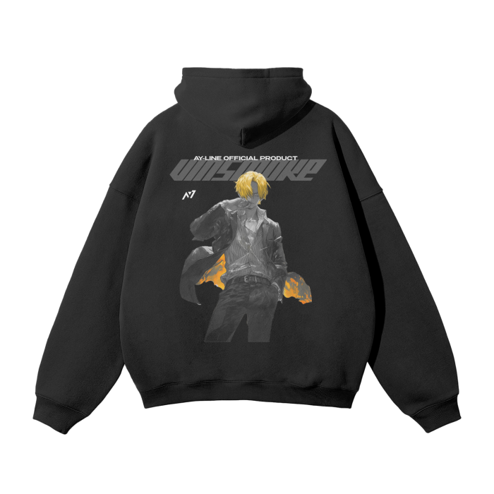 Sanji Y2K Streetwear Hoodie Black - AY-Line Anime