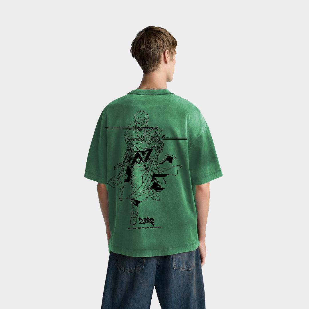 Zoro Streetwear Washed Shirt Green - AY-Line Anime