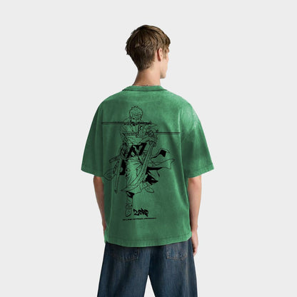 Zoro Streetwear Washed Shirt Green - AY-Line Anime