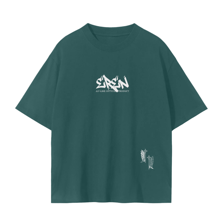 Eren Graffiti Streetwear Shirt Green - AY-Line Anime