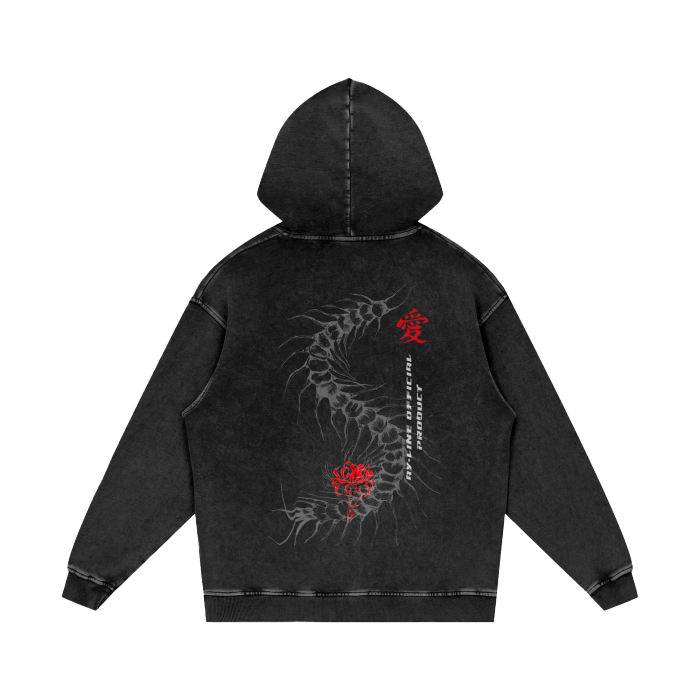 Tokyo Ghoul Centipede Streetwear Hoodie Black Washed - AY-Line Anime