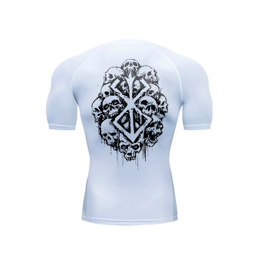 Brand Skull Compression Shirt White - AY-Line Anime