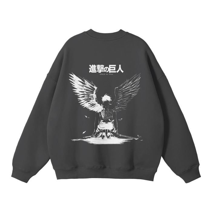 Eren Fallen Angel Streetwear Sweatshirt Grey - AY-Line Anime