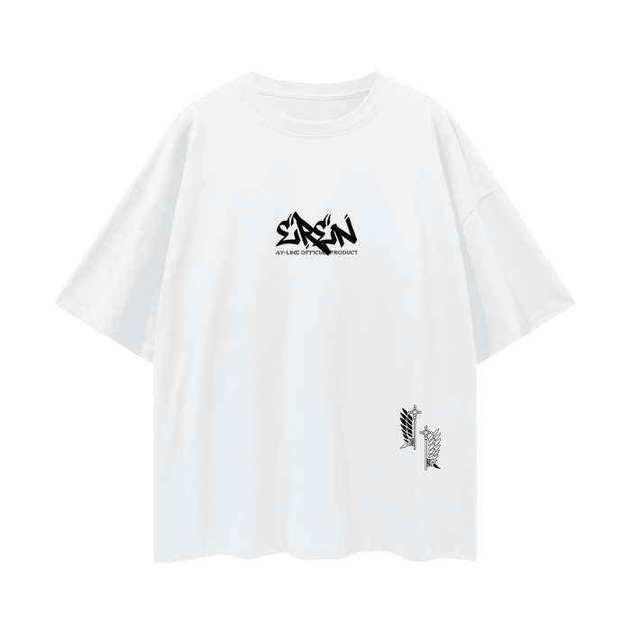 Eren Graffiti Streetwear Shirt White - AY-Line Anime