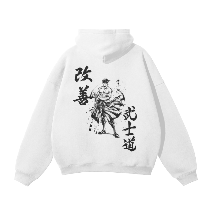 Zoro Graffiti Streetwear Hoodie White - AY-Line Anime