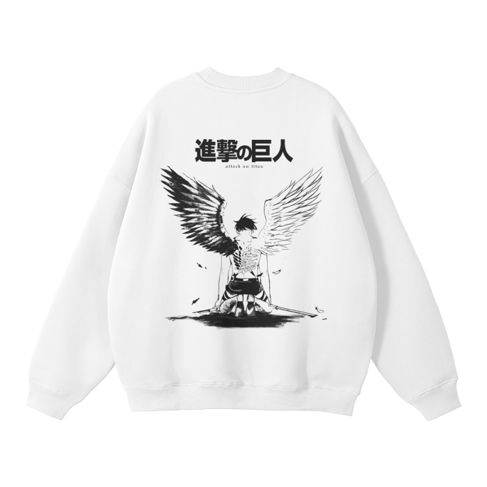 Eren Fallen Angel Streetwear Sweatshirt White - AY-Line Anime