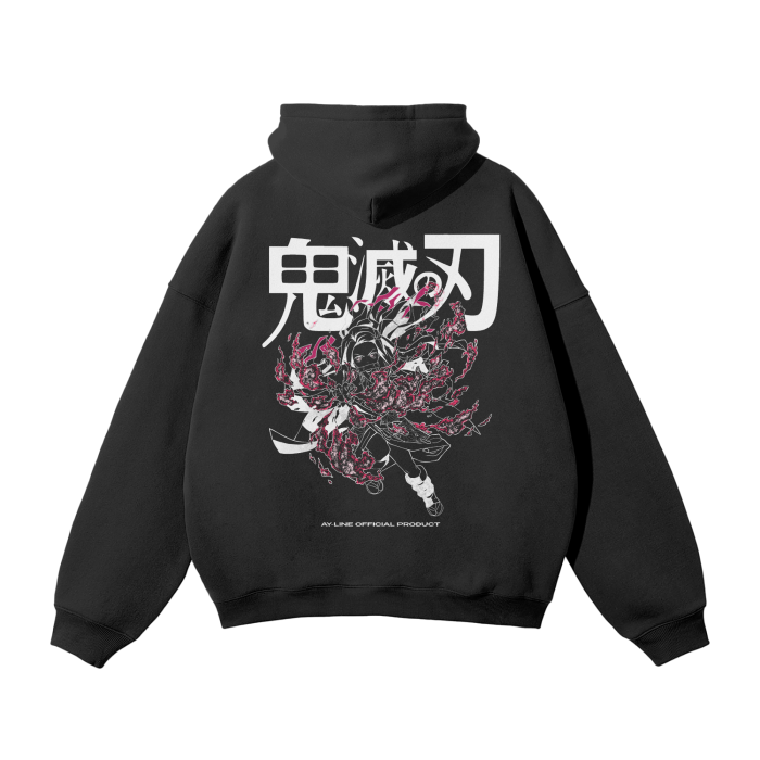 Nezuko Streetwear Hoodie Black - AY-Line Anime