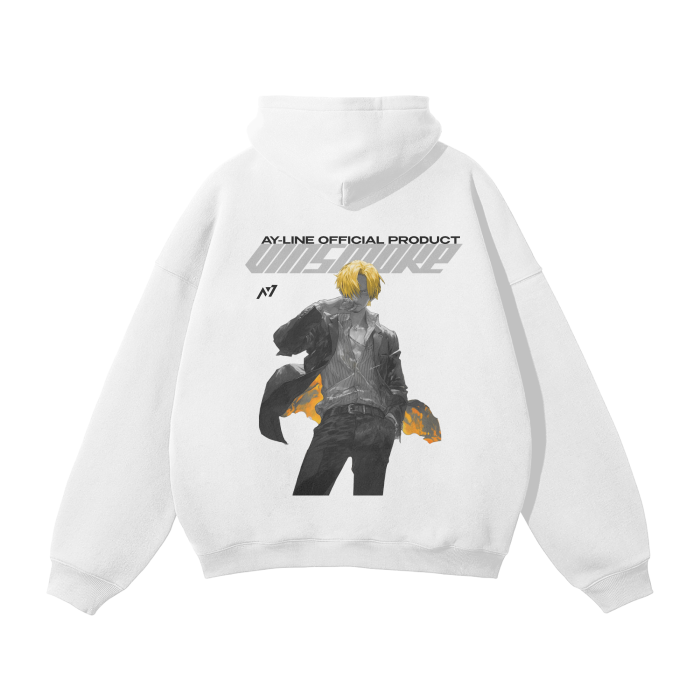 Sanji Y2K Streetwear Hoodie White - AY-Line Anime