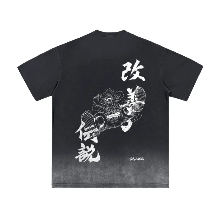 Luffy Gear 5 Streetwear Shirt Black Washed - AY-Line Anime