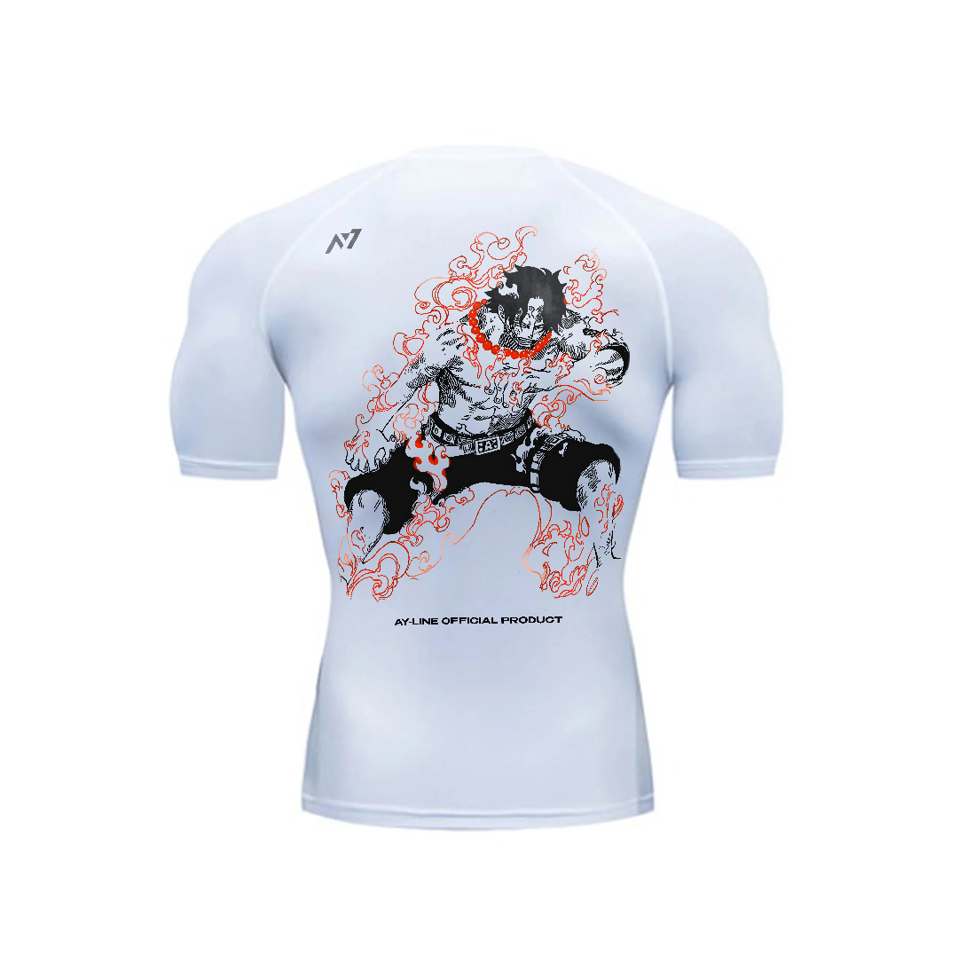 Flame Rogue Compression Shirt White - AY-Line Anime