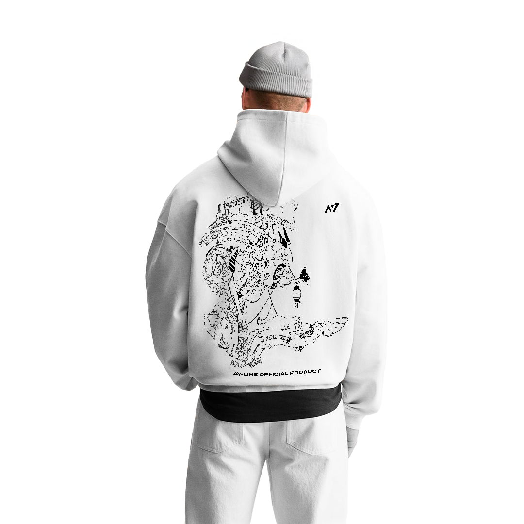 Pain Streetwear Hoodie White - AY-Line Anime