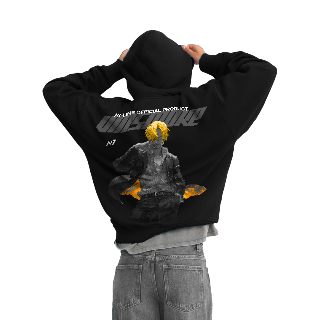 Sanji Y2K Streetwear Hoodie Black - AY-Line Anime